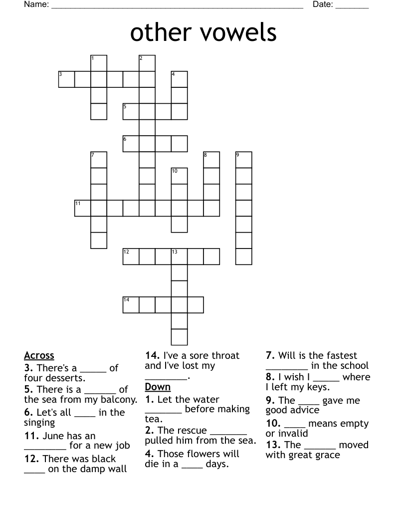 other vowels Crossword