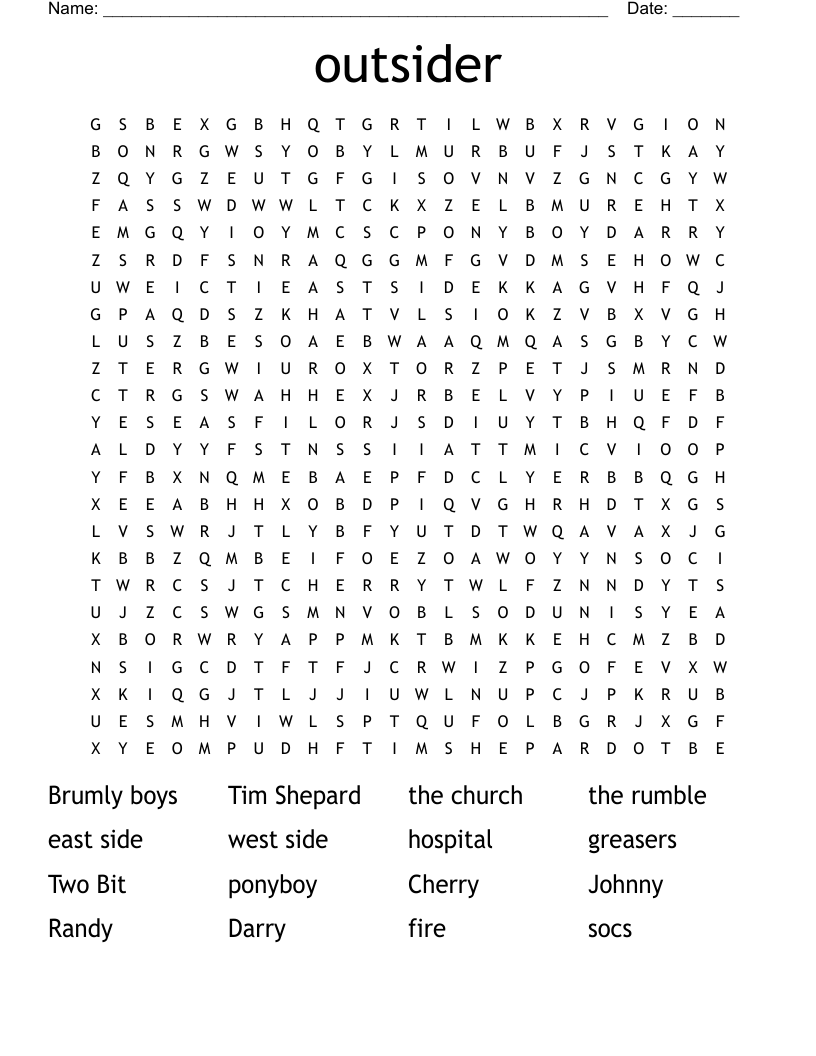 outsider Word Search