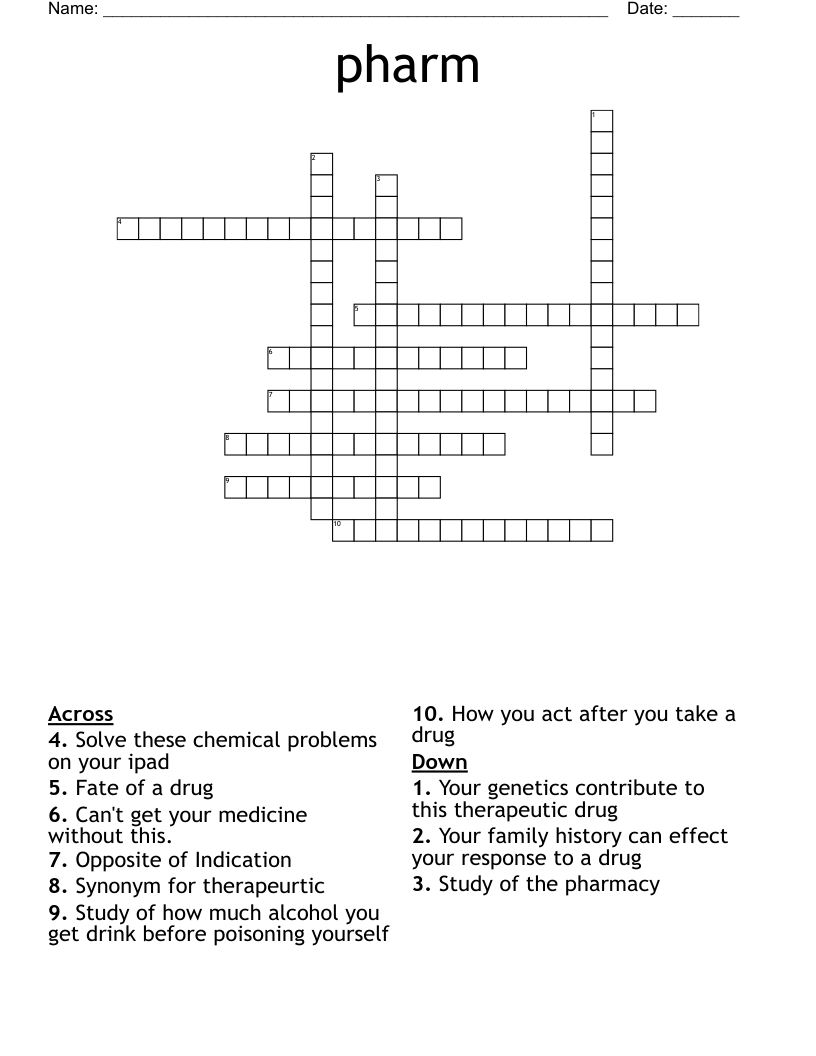 pharm Crossword