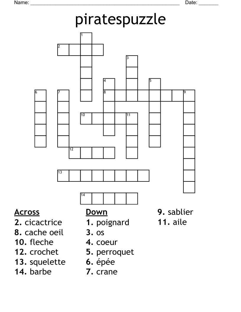 piratespuzzle Crossword