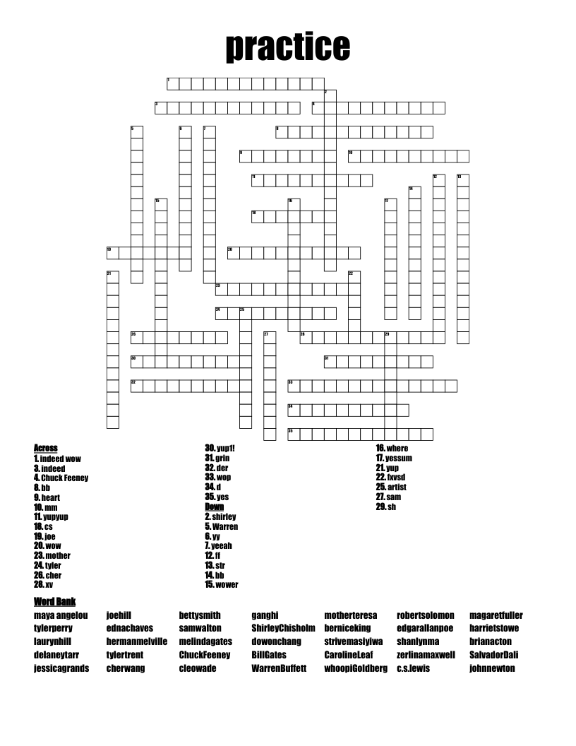 practice Crossword
