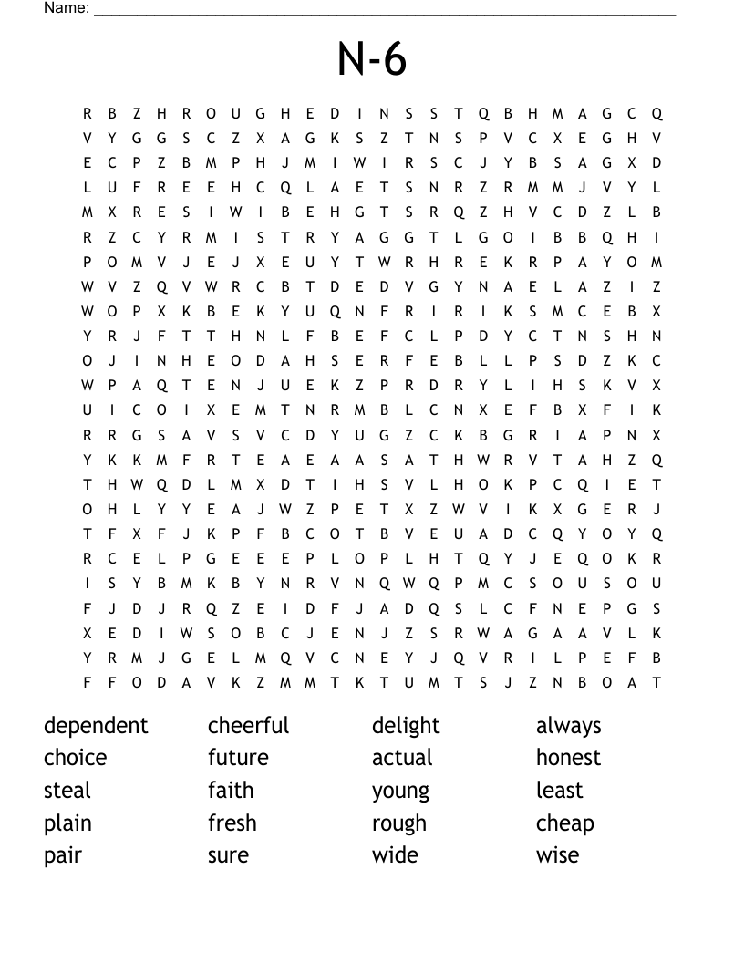 N-6 Word Search