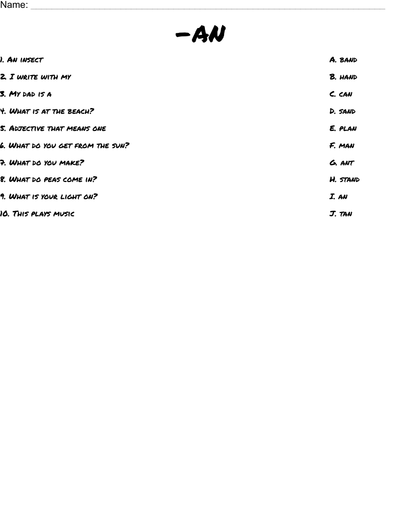 -an Worksheet