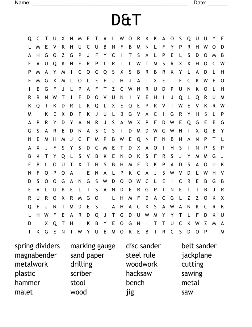 D T Word Search WordMint