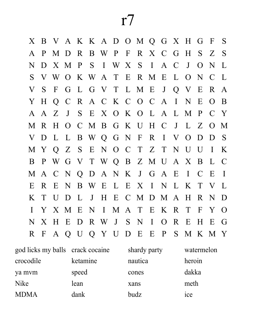 r7      Word Search