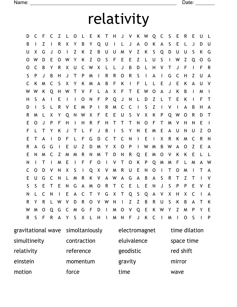 relativity Word Search