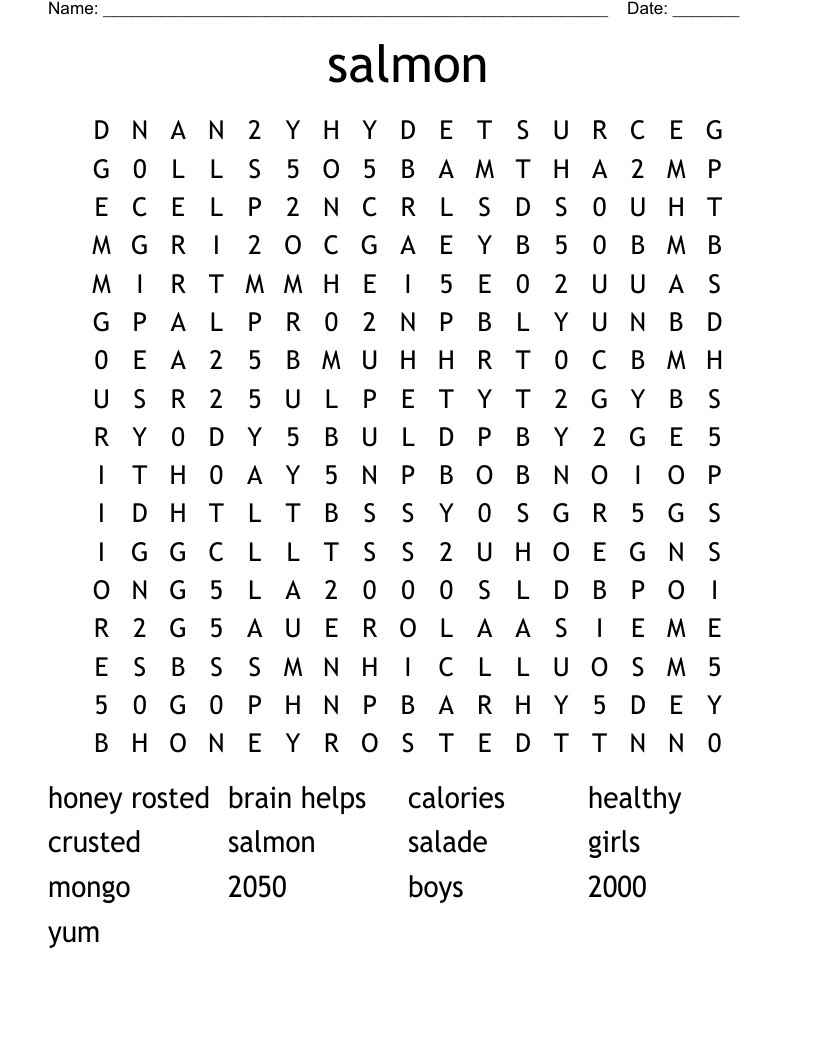 salmon Word Search WordMint