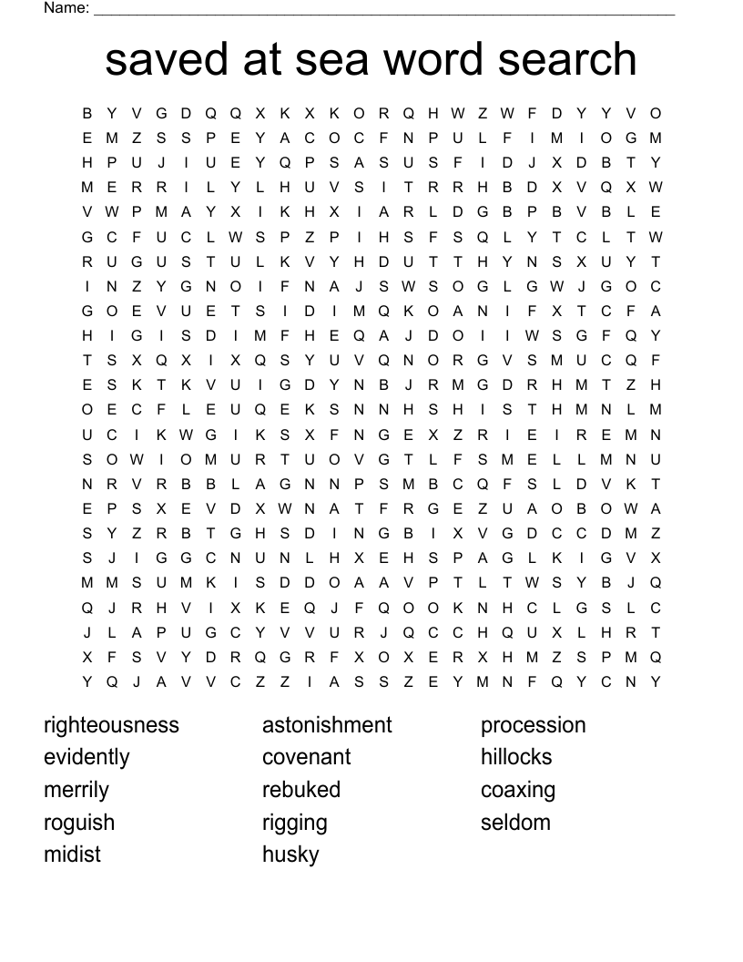 saved at sea word search
