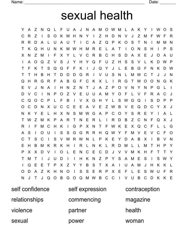 sexual health Word Search