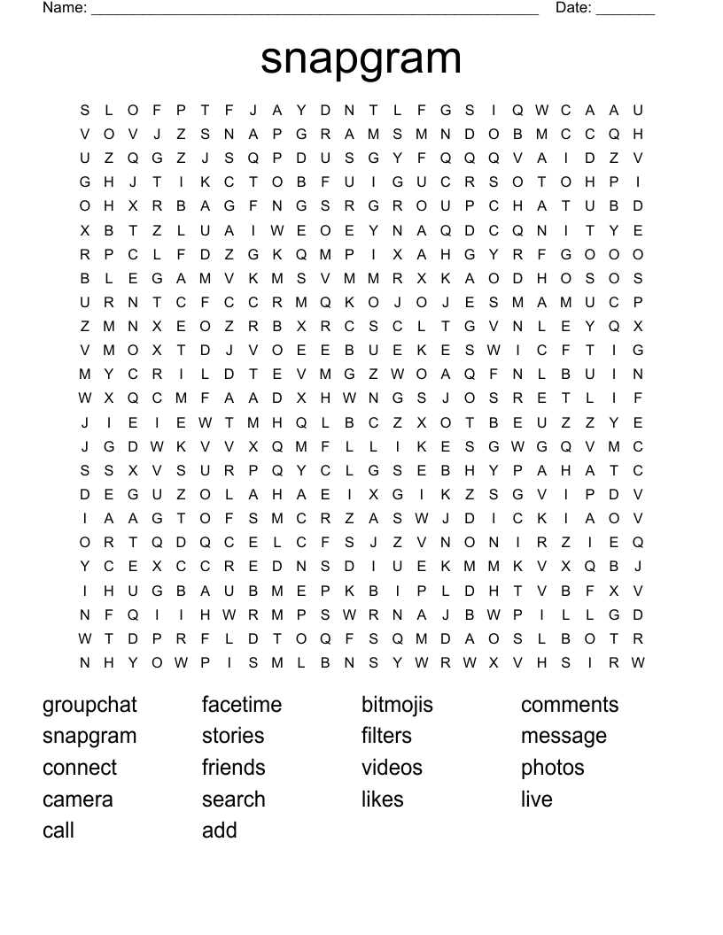 snapgram Word Search