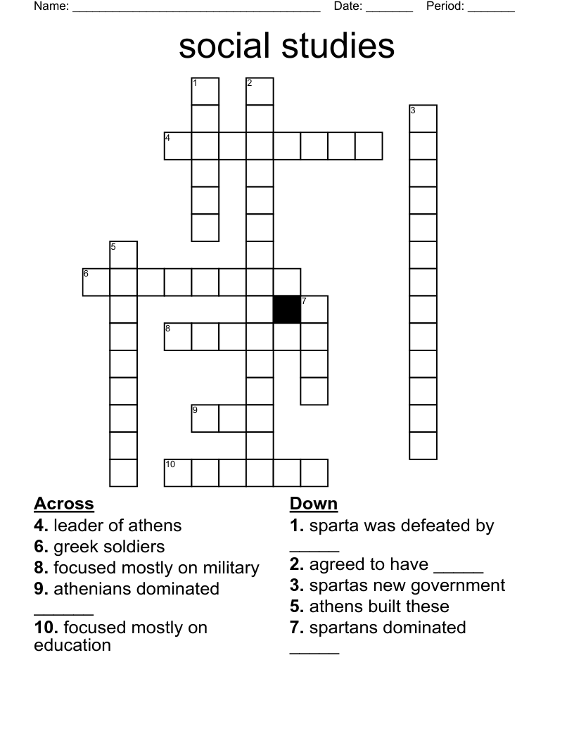 social studies Crossword