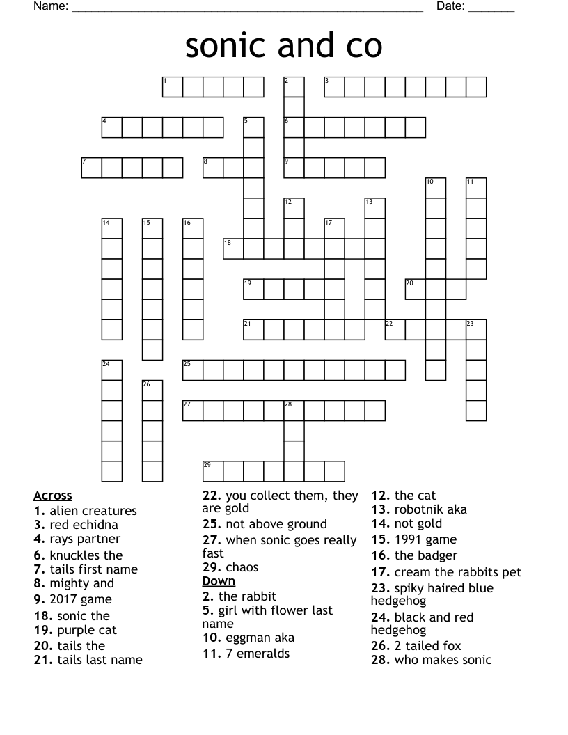 Printable Sonic The Hedgehog Worksheets