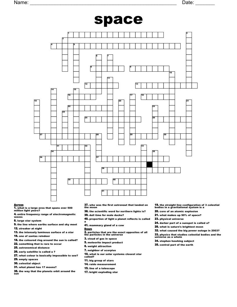 space Crossword