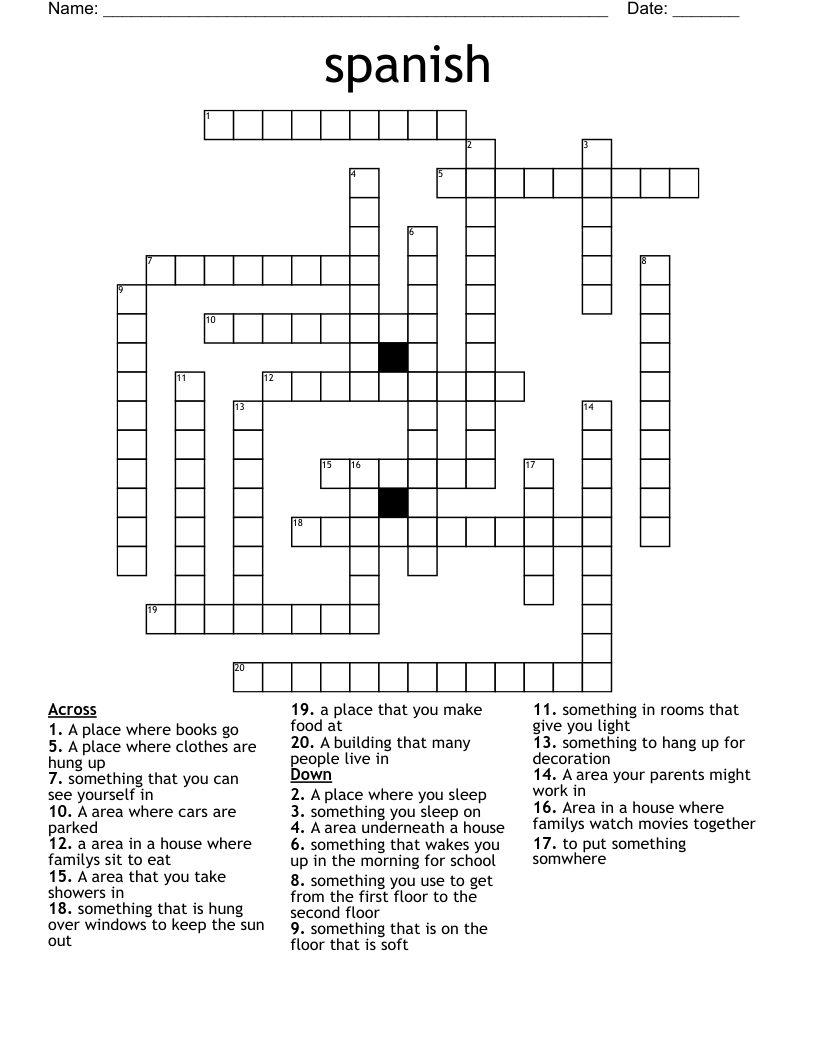 spanish  Crossword