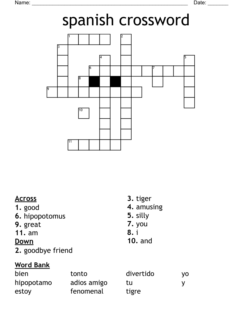 spanish crossword