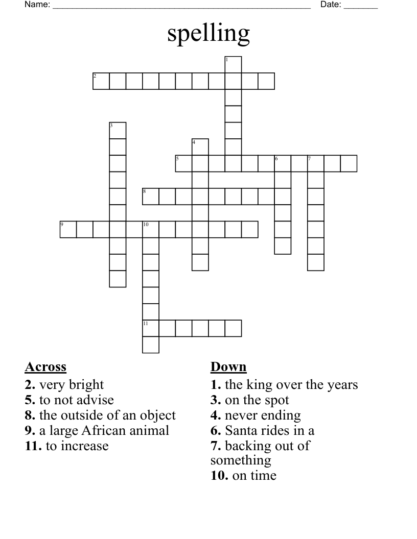 spelling Crossword WordMint