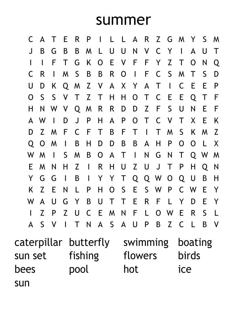 summer  Word Search