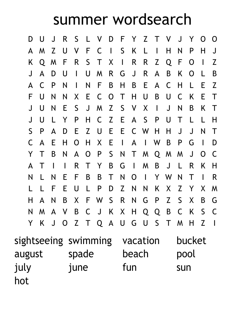 summer wordsearch