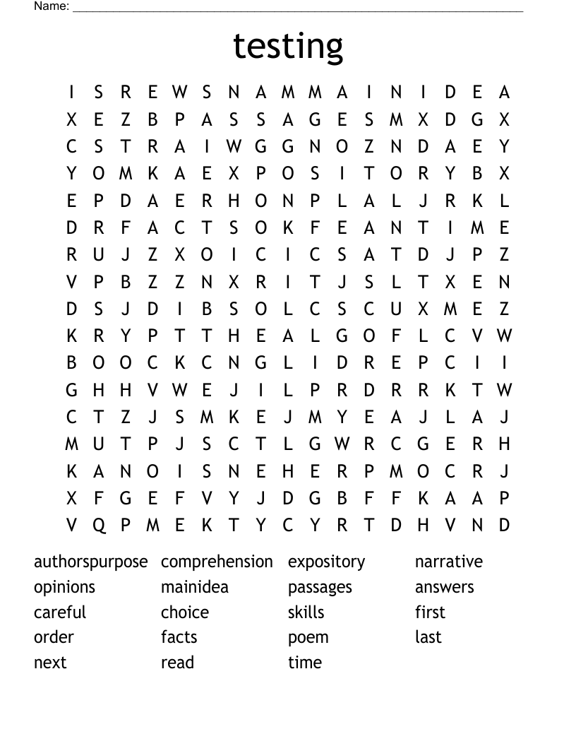 testing Word Search - WordMint