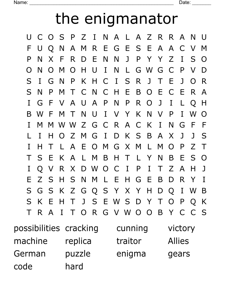 the enigmanator Word Search