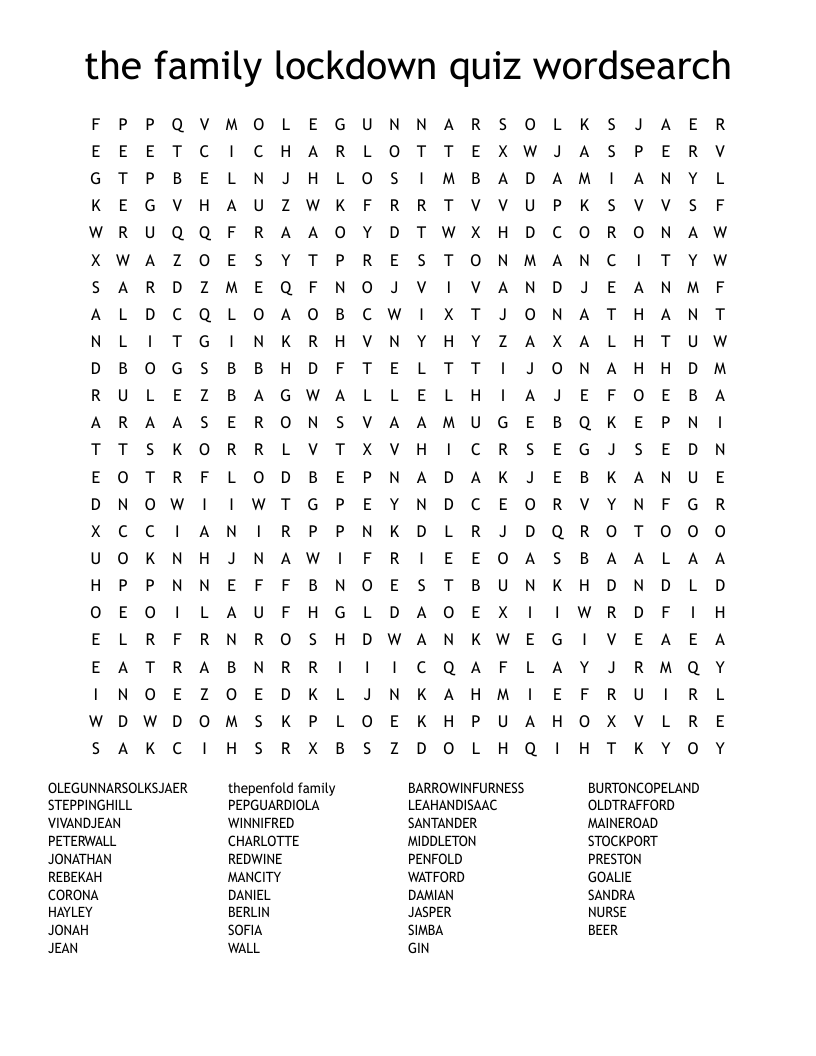 the family lockdown quiz wordsearch WordMint