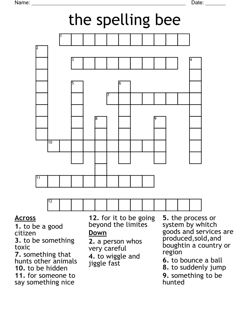 The Spelling Bee Crossword WordMint