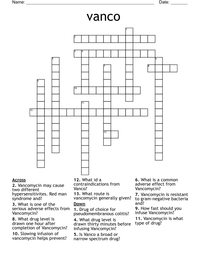 vanco Crossword
