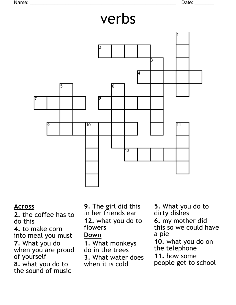 verbs Crossword
