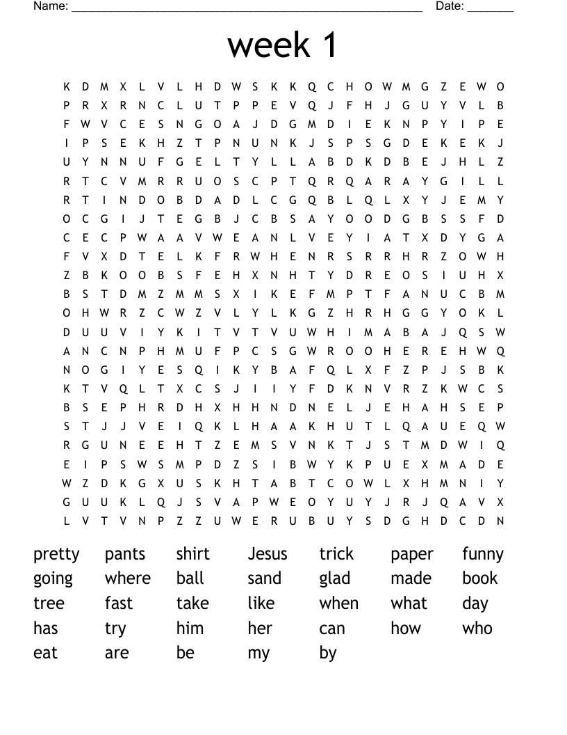 week 1  Word Search