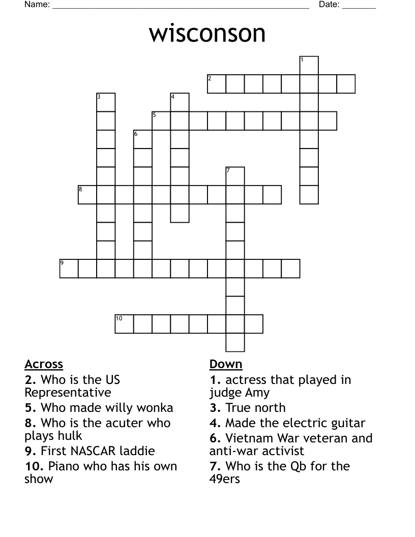 wisconson Crossword