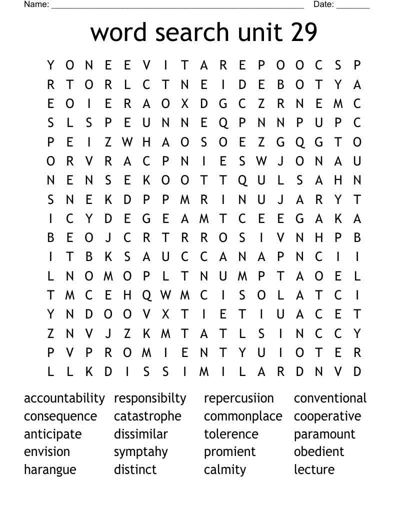 word search unit 29