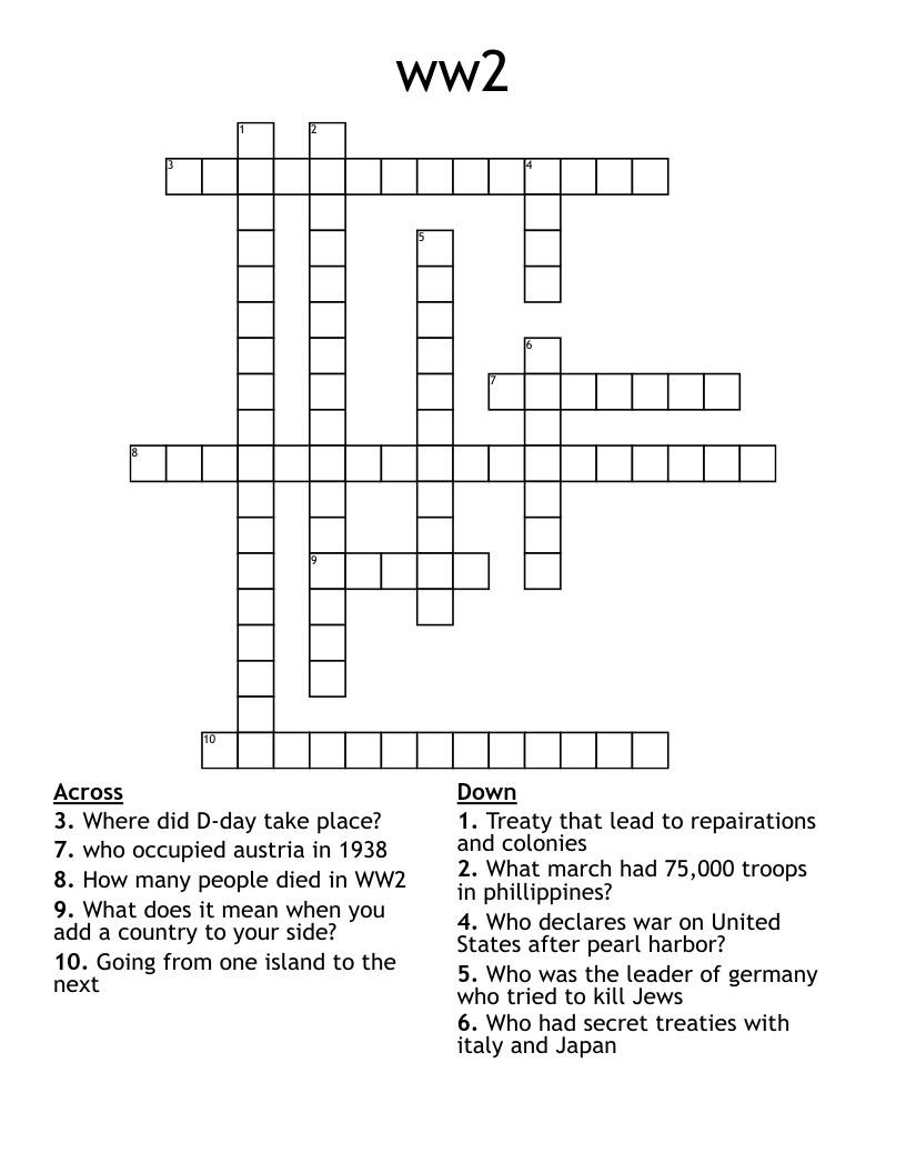 ww2 Crossword