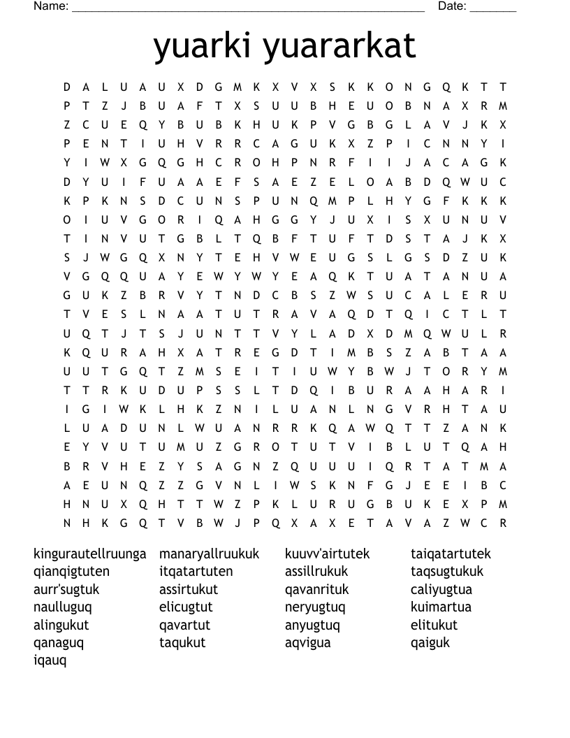 yuarki yuararkat Word Search
