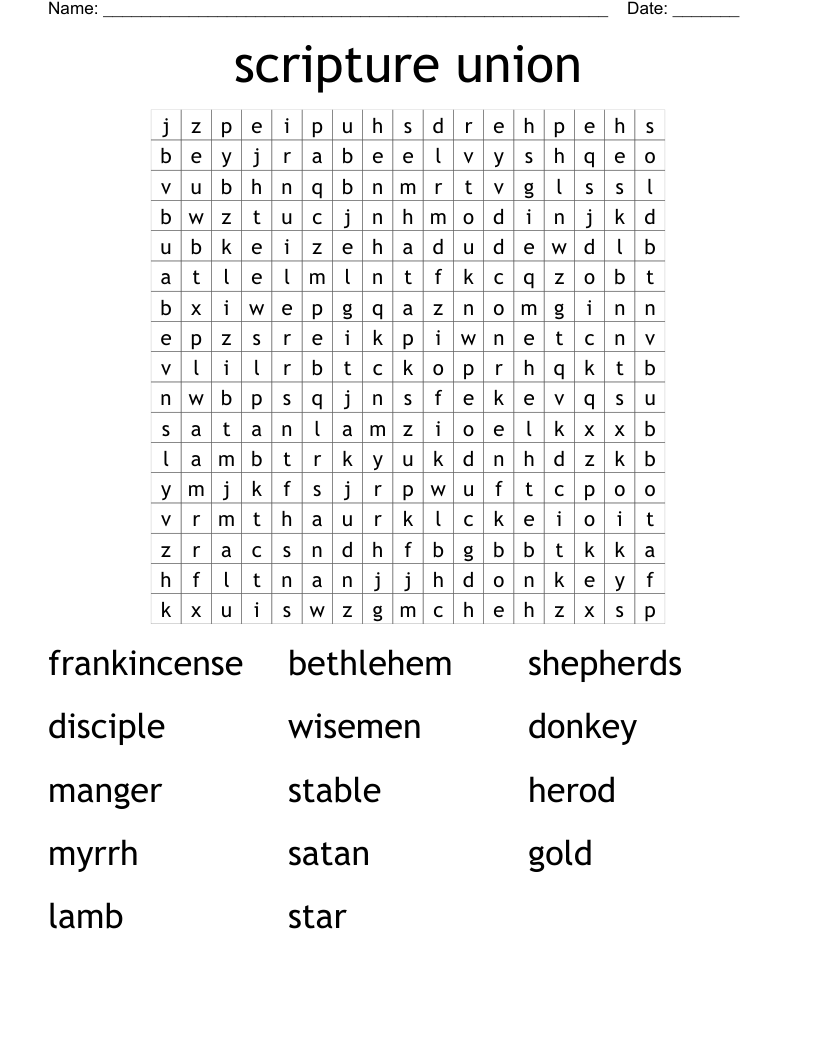 scripture union Word Search