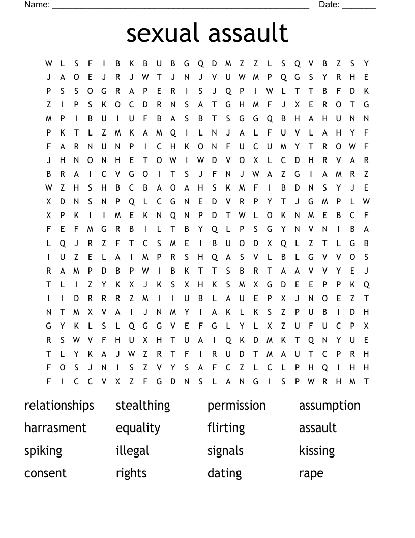 sexual assault Word Search
